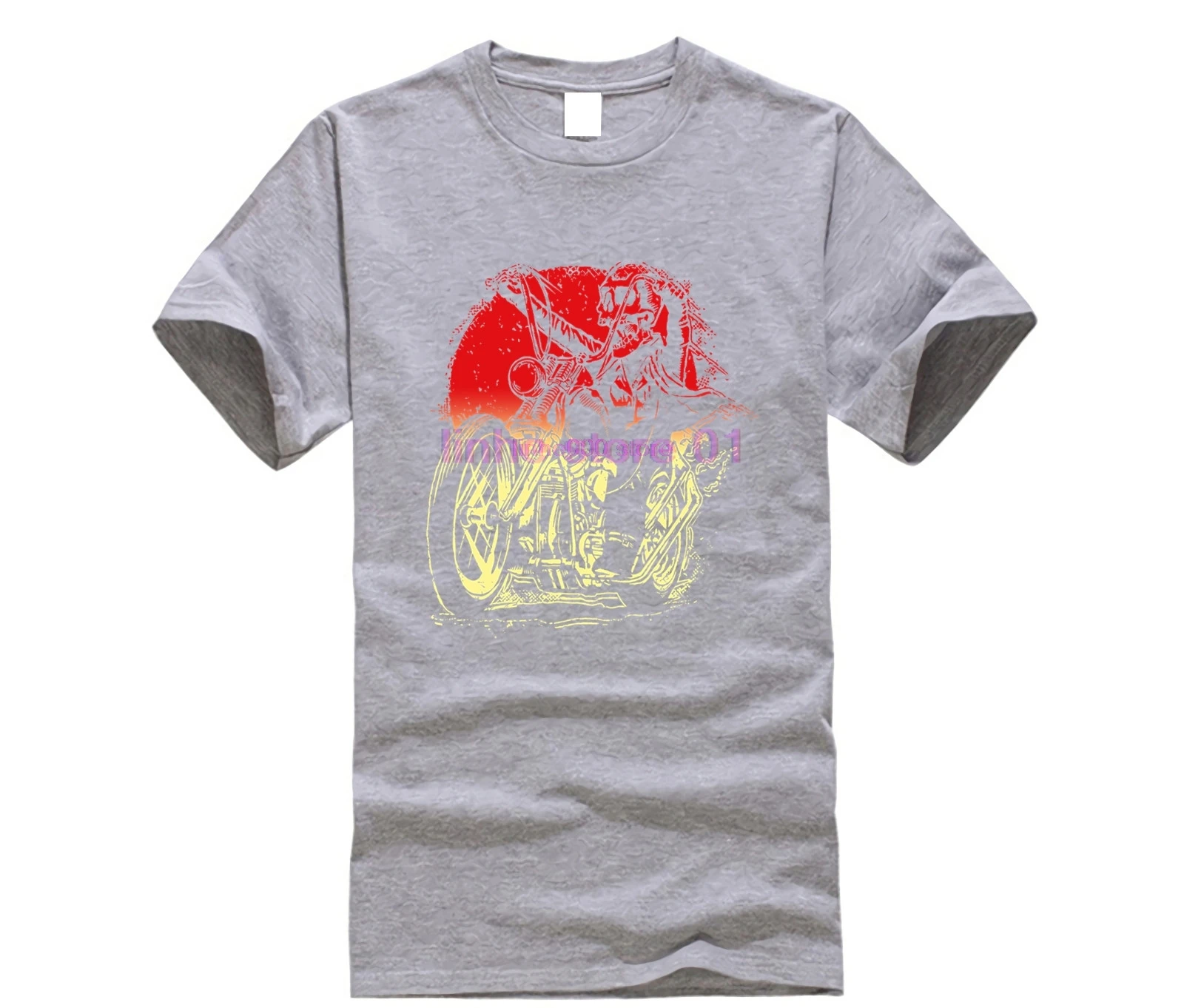 Мужские знаменитый бренд одежды хлопок размера плюс футболка-череп-Байкер