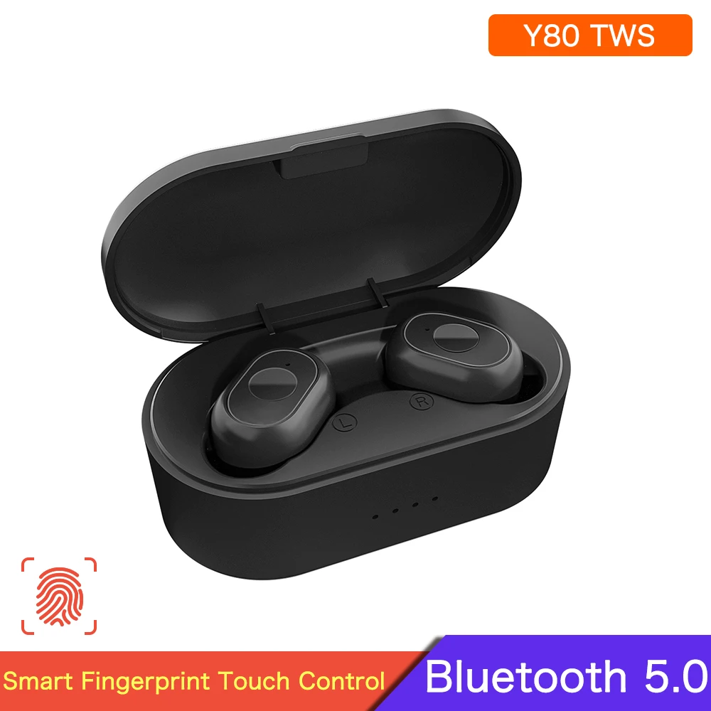 

Y80 TWS Bluetooth V5.0 Earphones Wireless Headphones 6D Stereo Sports Waterproof Earbuds Headsets With Microphone Charging Box