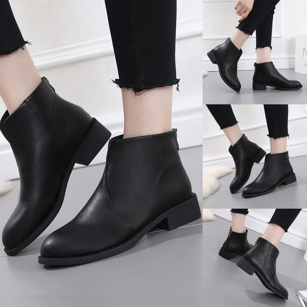 2020 г. Осень-зима новые женские модные короткие ботинки нескользящая обувь на