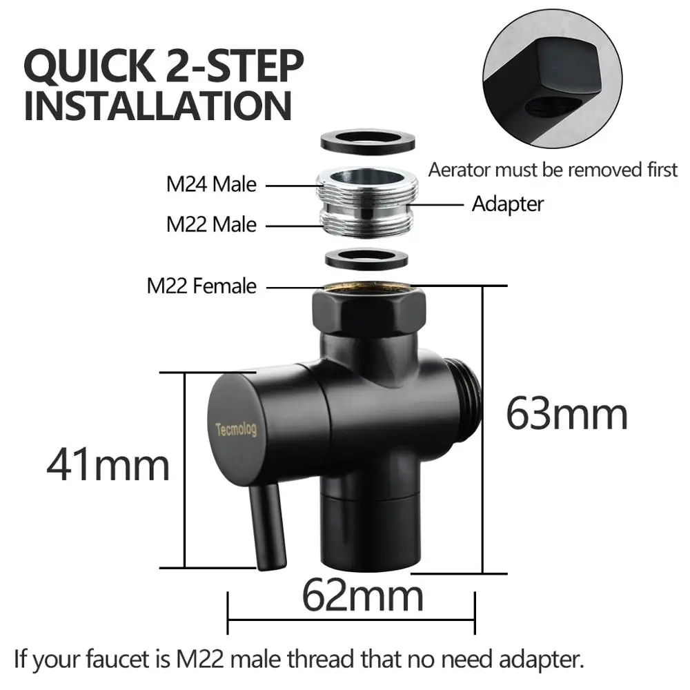 brass sink diverter faucet splitter for kitchen or bathroomfaucet adapter 3 way valvesink faucet replacement part m22 x m24 free global shipping