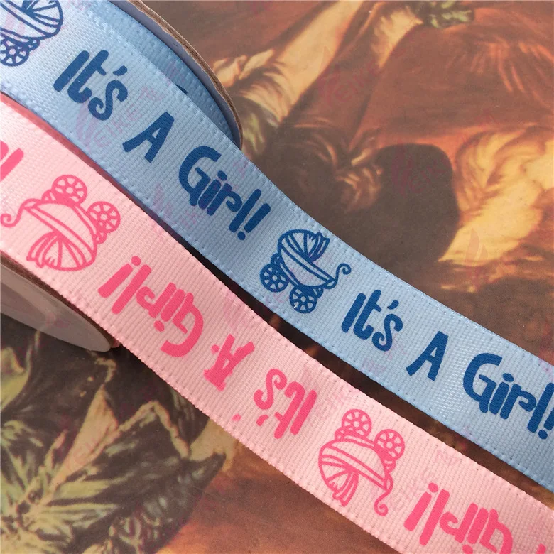 DIY Handmade Ribbons 10 Yards/Roll Baby Shower Ribbon / Girl Gift Belt Satin For Gender Reveal Birthday Party | Дом и сад