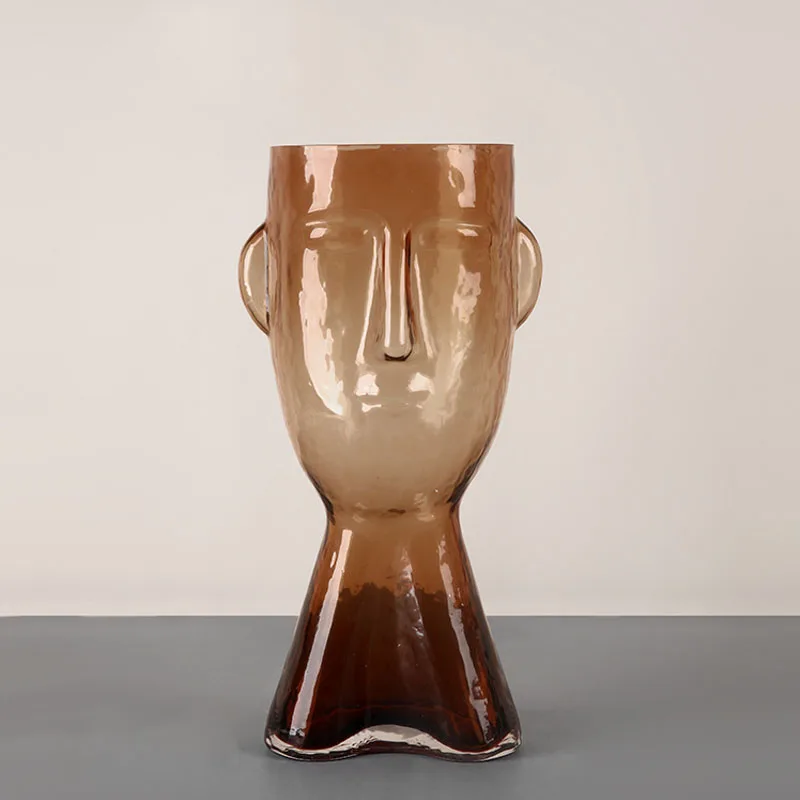 

Nordic Creative Face Glass Vase Decoration Hydroponic Living Room Flower Arrangement Simple Artist's Living Room Decoration