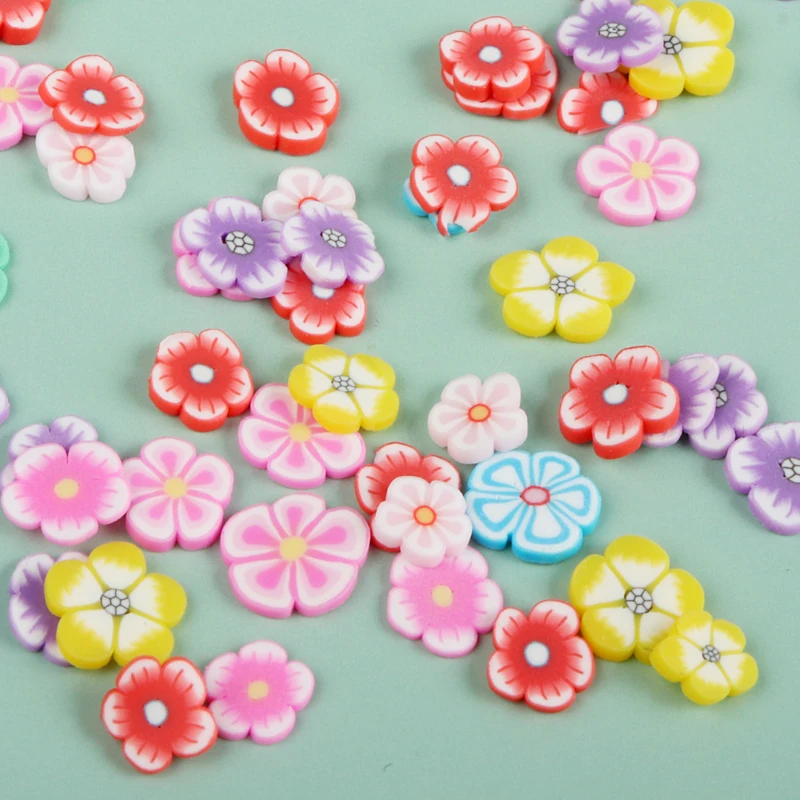 Soft Clay Mini Flower Nail Art Flakes Slices Colorful Spring Summer Nails Accessories Daisy Polymer Slice Decoration | Красота и