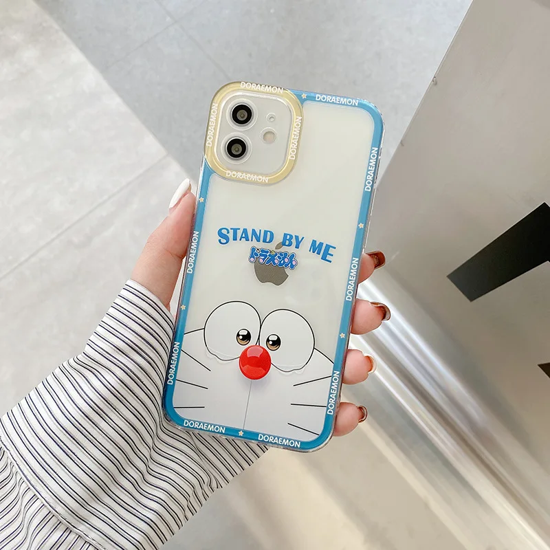 Bandai милый мультяшный прозрачный чехол Doraemon для телефона iPhone 12 Pro Max /11 /7 8 Plus / Xr /Xs