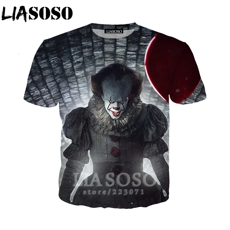 LIASOSO для мужчин и женщин Свитшот Pennywise 3D принт It Chapter два террора Клоун Футболка