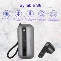 original syllable s8 tws earphones 13mm speaker driver true wireless stereo earbuds 5 hours headset touch syllable s8