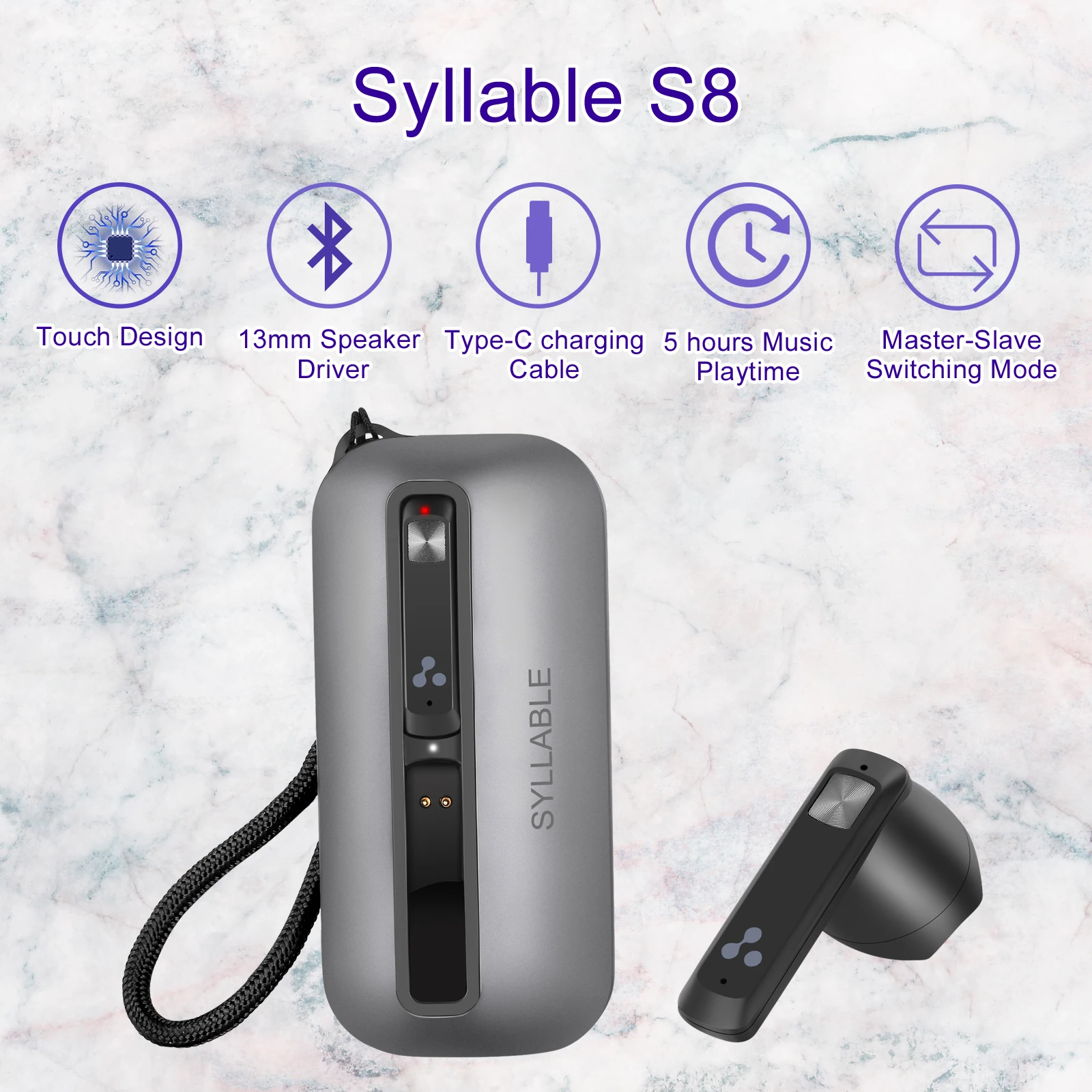 TWS наушники SYLLABLE S8 оригинальные Беспроводные стереонаушники с драйвером 13 мм 5
