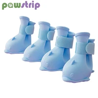 4pcsset pet dog rain shoes anti slip waterproof rubber shoes for small dogs cat portable booties rainy days appear pet supplies