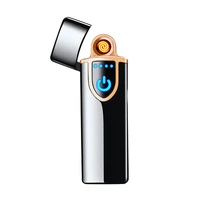 usb electronic lighter fingerprint touch lighter metal rechargeable lighter double heating wire cool lighter