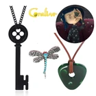 Ожерелье из камня ужас Coraline, ожерелье с подвеской в виде черного ключа для фанатов фильмов, реквизит для косплея, ювелирные аксессуары
