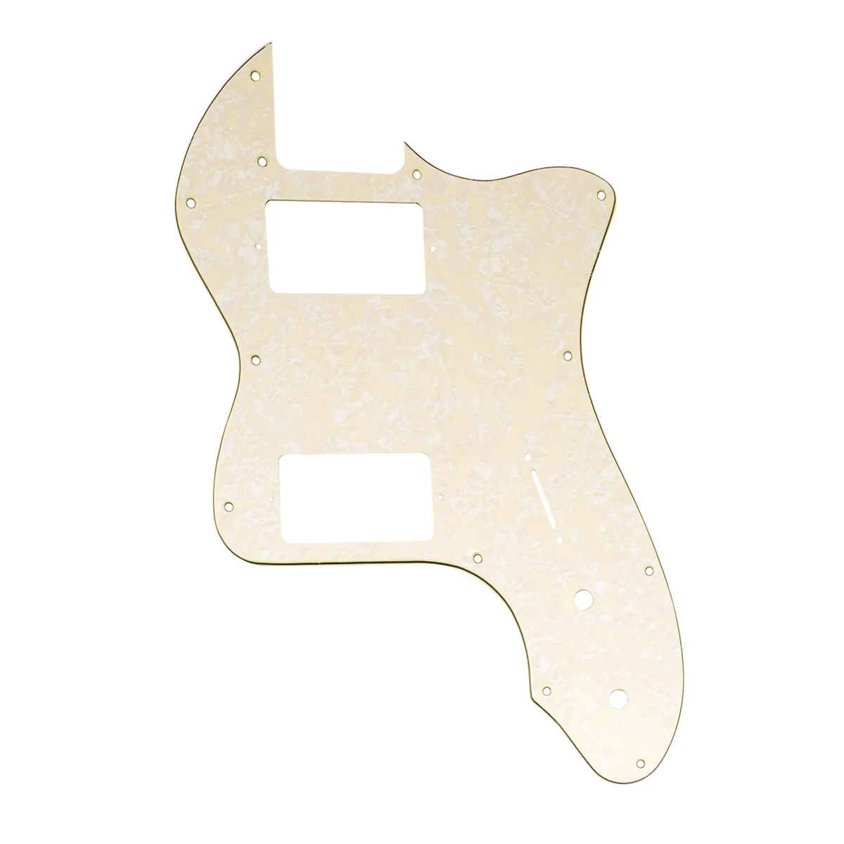 

Musiclily Pro 12 Holes Covered HH Pickguard For USA/Mexico Fender 72 Tele Thinline Style Electric Guitar, 4Ply Aged White Pearl