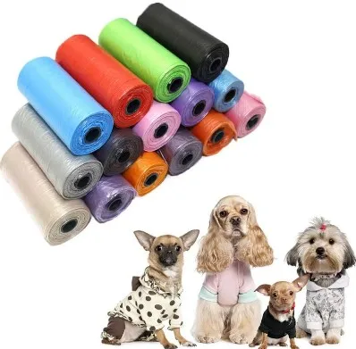 

1roll/15pcs Degradable Pet Dog Waste Poop Bag Doggy Bag Degradable Pet Waste Clean Poop Bags Dog Up Clean Bag Pet Accessoreis
