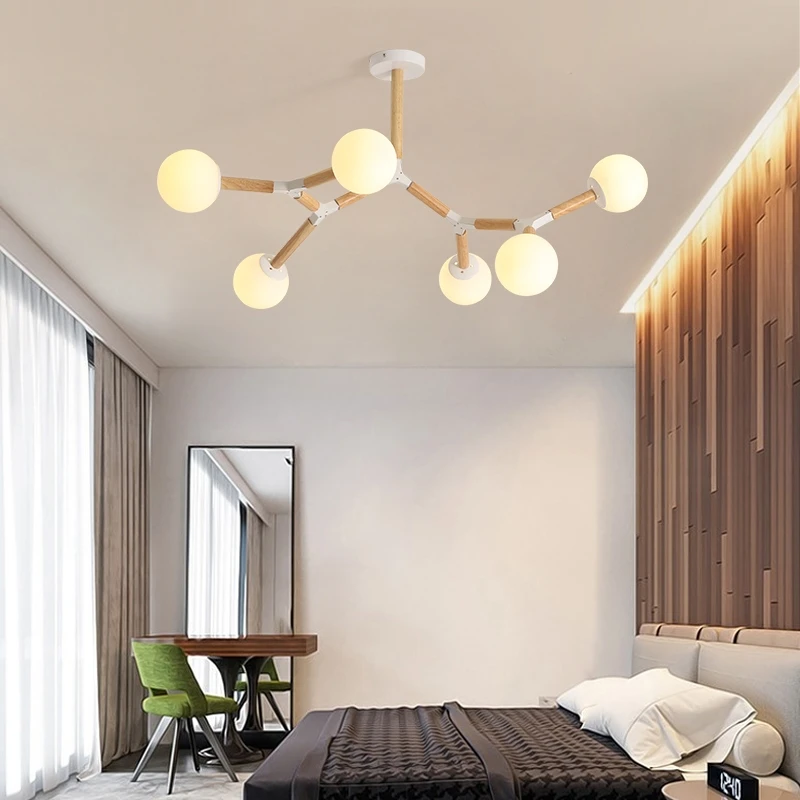 Современная Деревянная люстра в виде ветки подвесная итальянском стиле со