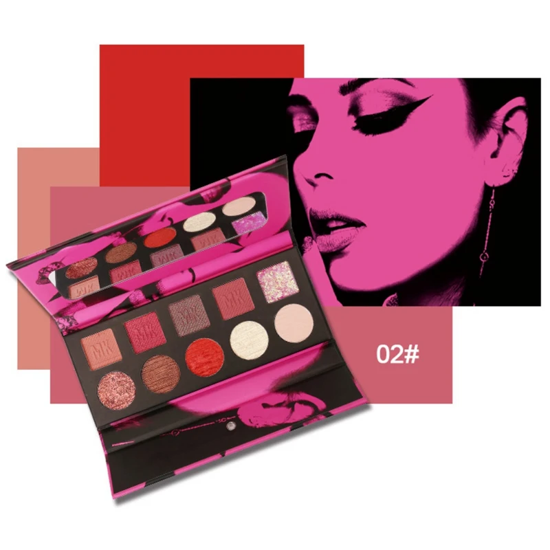 10 цветов металлический блеск Тени для век Палитра Водонепроницаемый устойчивый