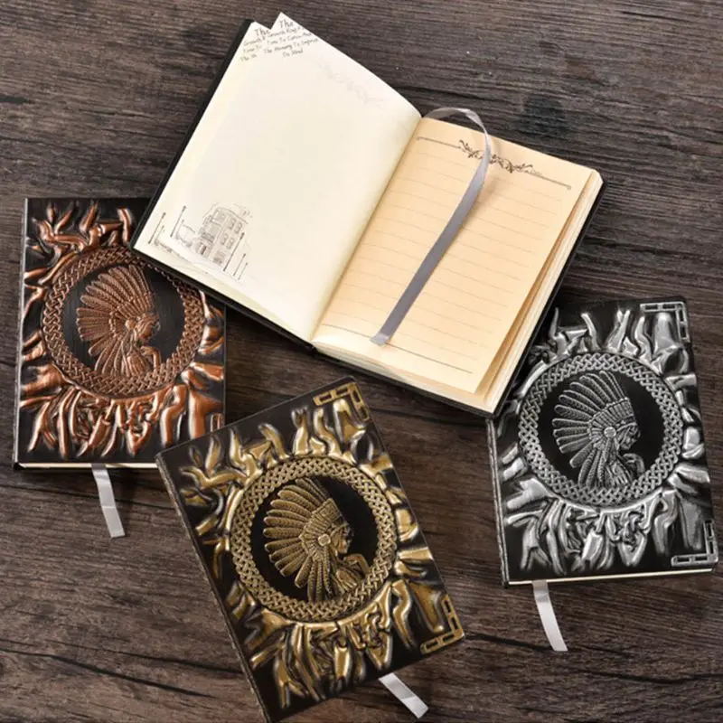

Indian Girl Embossed A6 Leather Notebook Journal Notepad Travel Diary Planner