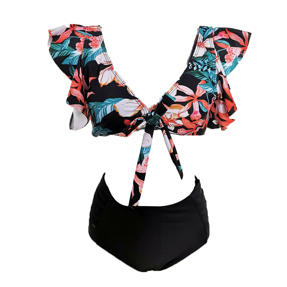 

Bikini2021 New Flounced Bikini Split Swimsuit European and American Sexy High Waist