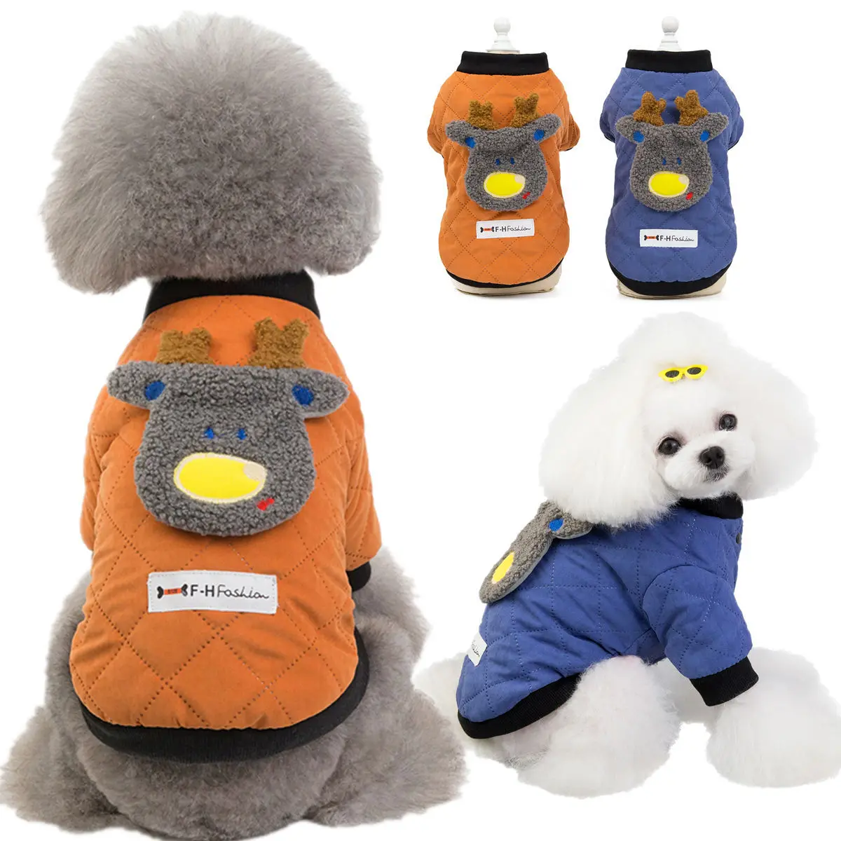 

Winter Pet Dog Clothes for Small Medium Dogs,2020 New Warm and Thick Two-legged Deer Cotton Coat,Chihuahua French Bulldog Jacket