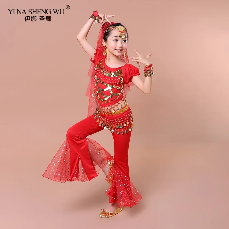 

BellyDance/Детский костюм из 2 предметов; Детские костюмы для танца живота; детский топ для танца живота для девочек; Индийский Костюм Болливуда; Новинка