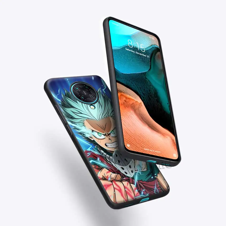 

Black Phone Case for Xiaomi Redmi Note 8 8T 9S 9 10X K20 K30 Pro 5G K30i 6 7 8A Soft Cover Boku No Hero Academia Midoriya Izuku