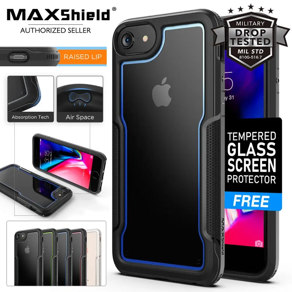Maxshield для iPhone 8/7 7/8 Plus чехол сверхпрочный противоударный Тонкий Apple и встроенная