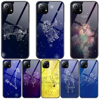yinuoda 12star sign leo libra scorpio new arrived high quality tempered glass phone case for redmi xiaomi 11 lite pro ultra 10t