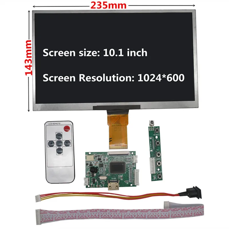 

Бесплатная доставка 1024 дюймовый 600 * HDMI экран ЖК-дисплей с платой управления монитор для Raspberry Pi Banana/Orange Pi Mini компьютер