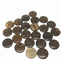200pcs 15mm brown coconut shell 2 hole sewing buttons round natural diy crafts scrapbooking