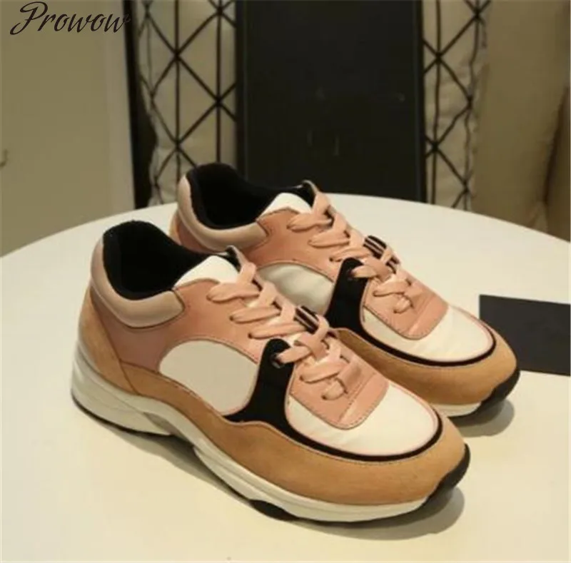 

Prowow Brand Women Sneakers Mixed Color Flat Shoes Female Hot Ladies Shoes Running Dad Shoes Tide