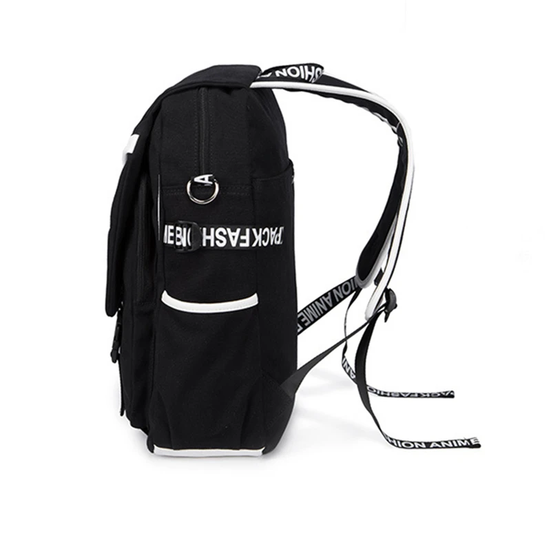Аниме цельный рюкзак с черепом школьный ранец сумки для книг через плечо мужчин и