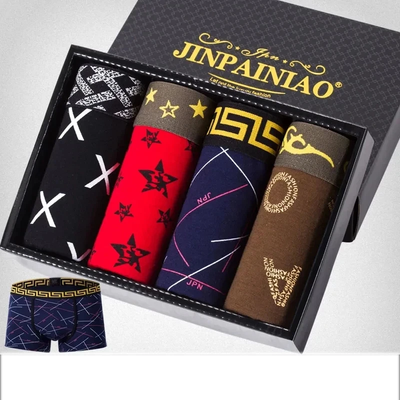 2022 New Men's Boxing Underwear Fashion Printed Cotton Shorts  U Convex PouchVentilation Fashion Pure Sexy Sports Boxer Brief