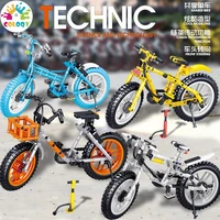 new city technic color bicycle block set diy simulation speed champions model building brick toy for children