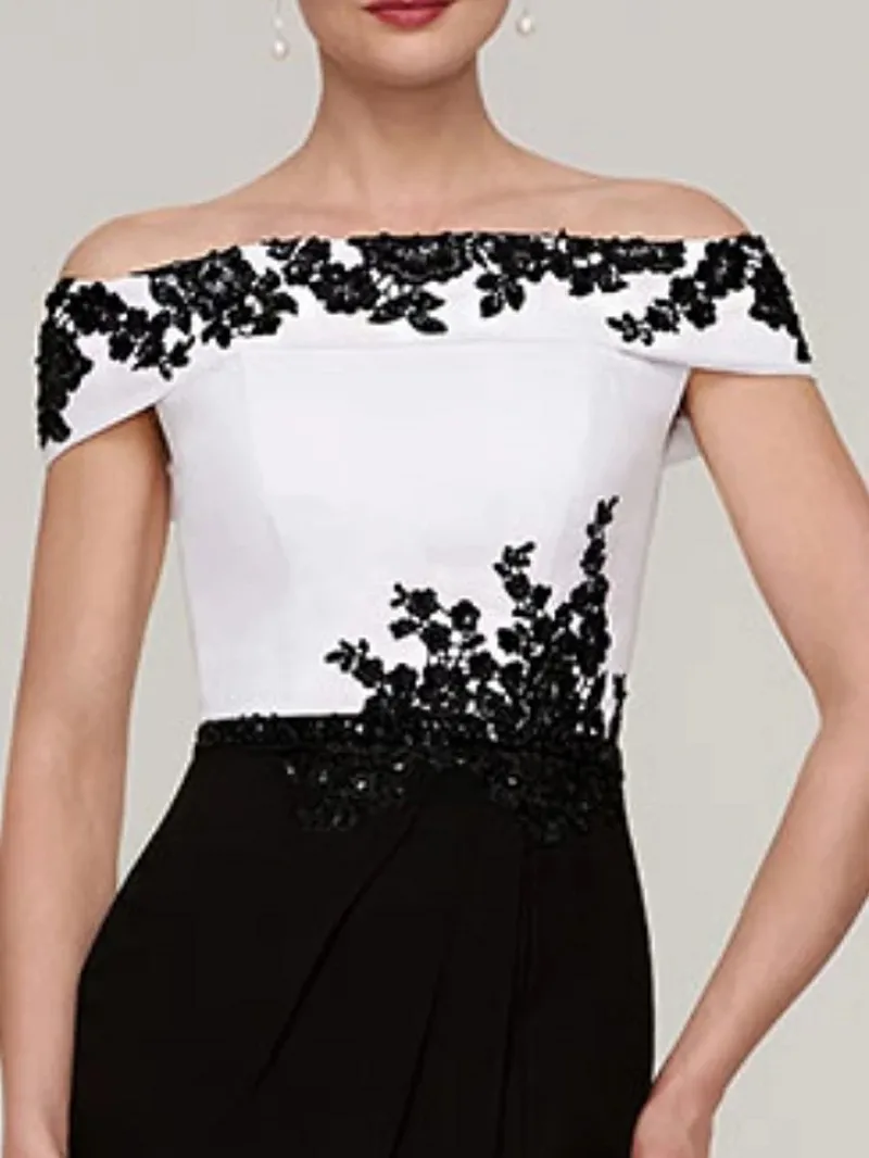 

Mermaid Mother of the Bride Dress Elegant Off Shoulder Appliques Groom Party Gows Plus Size Vestidos De Noiva