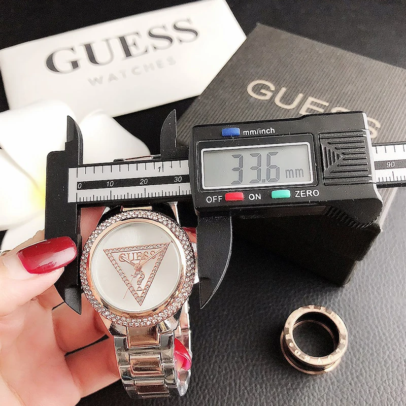 

Quartz Wrist Women Men Watches Clock Waterproof Watch Luxury Silver Bracelet Guess Watch