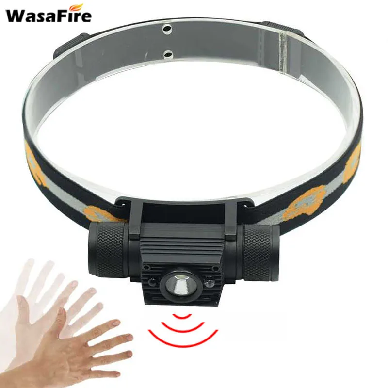 Мини фронтальный фонарик 5000 люмен XM L2 светодиодный ИК датчик налобный фонарь с