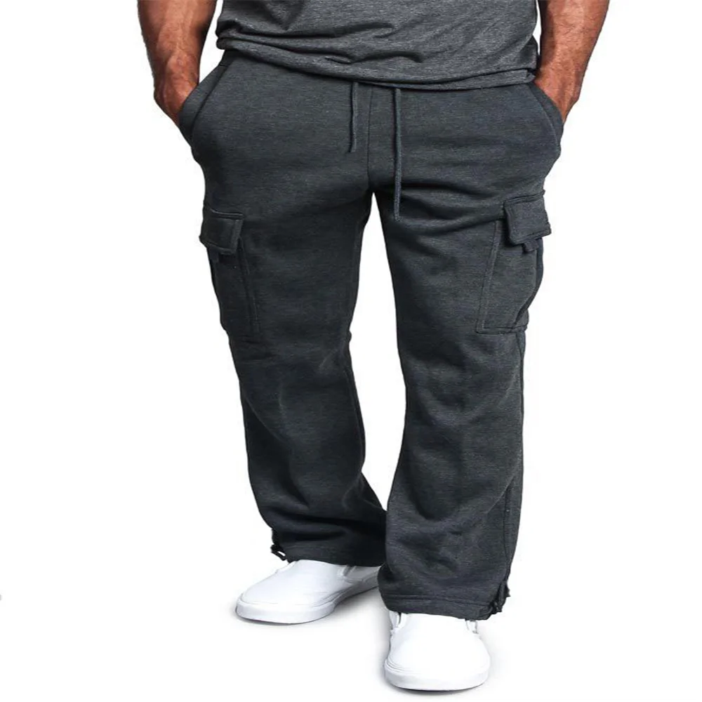 

Men's multi-pocket trousers Men's new multi-pocket cargo trousers High Street popular logo Retro casual trousers