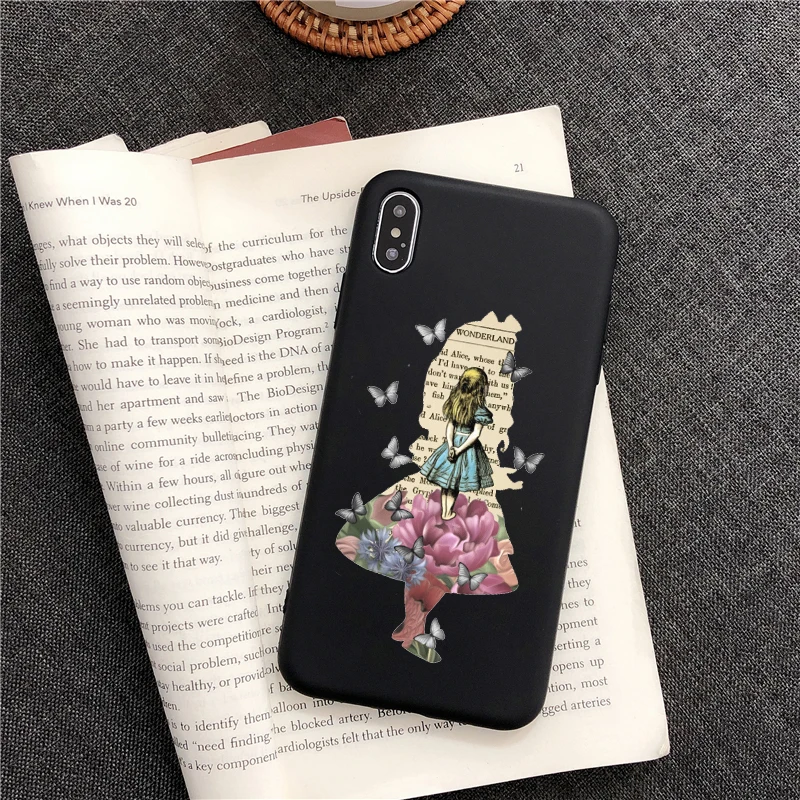 TPU Чехол для телефона с изображением принцессы Алисы в стране чудес для iphone 8 plus, чехол для телефона для iphone X, 5S, SE, 6, 6s, 7 Plus, 11 PRO MAX, Черный силиконовый чехол из ТПУ - Цвет: TPU