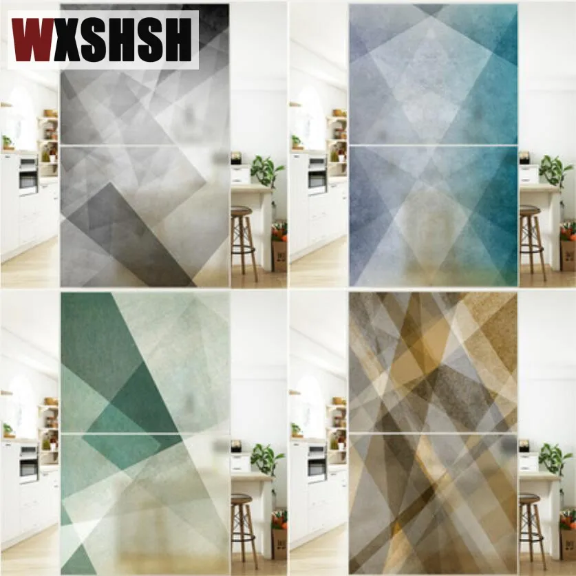 

40cmx100cm Custom Size Electrostatic Window Covering Geometry Pattern Partition Privacy Protection Glass Film For Office Home