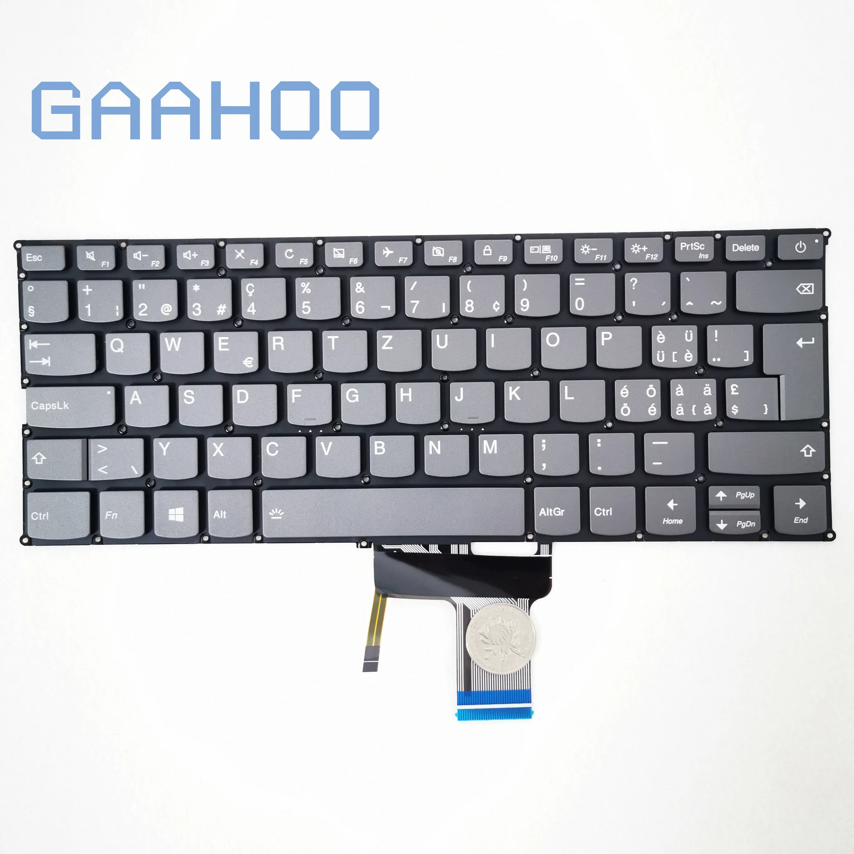 

Клавиатура SW/CH QWERTZ для Lenovo IDEAPAD 720S-14 AIR14-7000 AIR13-7000, клавиатура серого типа, клавиша питания