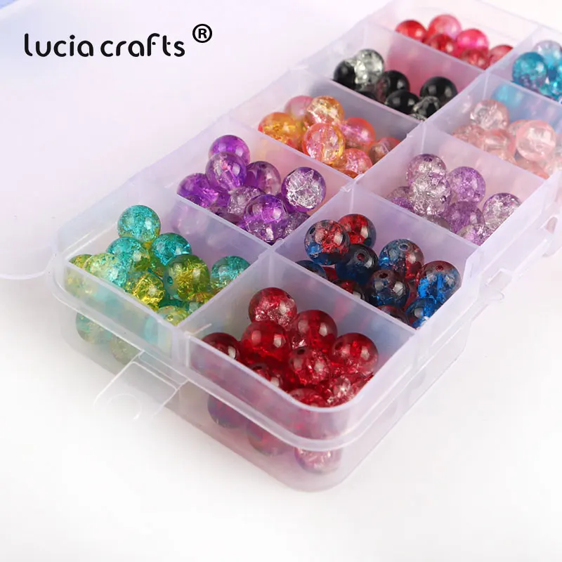Lucia Crafts 8 мм натуральный Снежный треснутый Бисер для женщин DIY ювелирное изделие