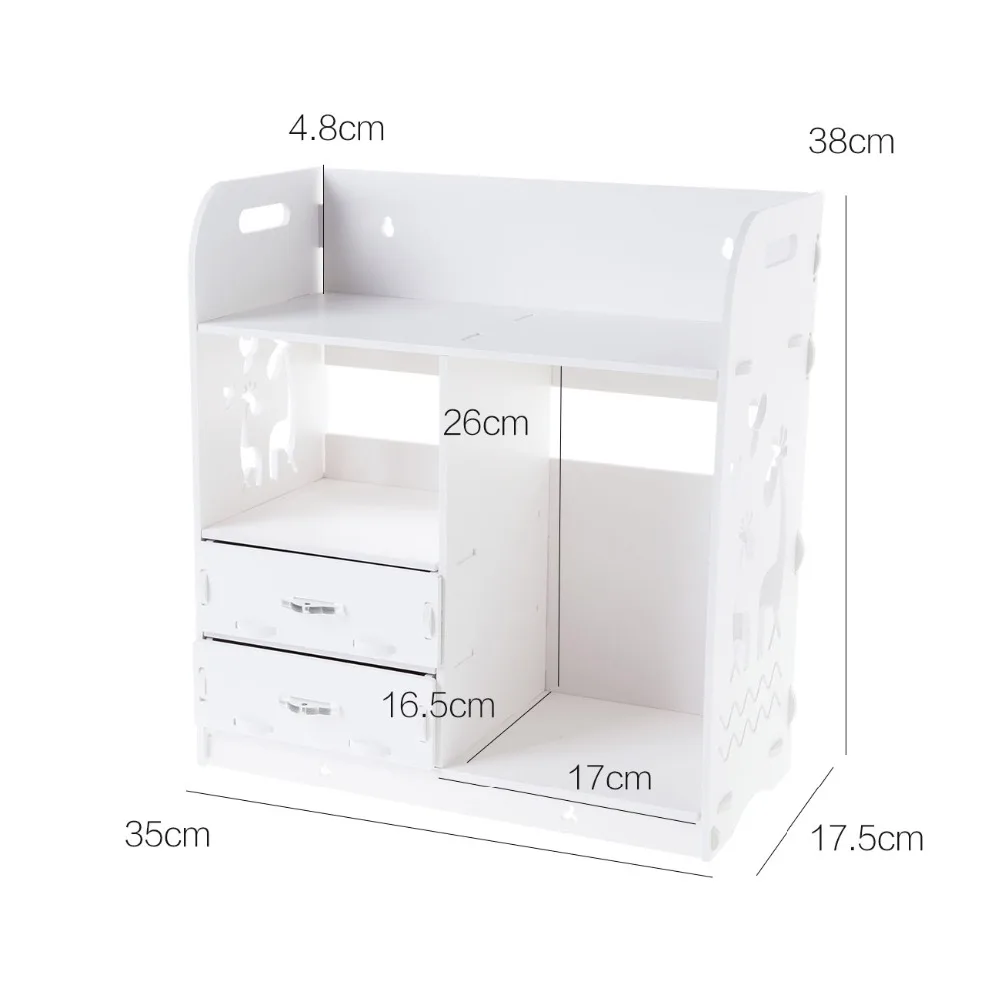 

Wooden Desktop Shelf Storage Rack Shelves Case Box Book Holder With Drawers Makeup Organizer Display Home Decoration