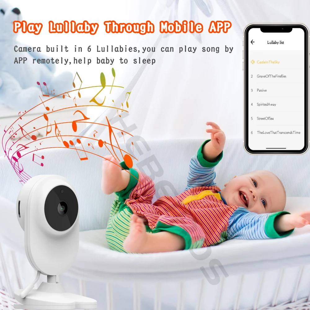 Hebeiros Tuya Smart Wifi 1080P безопасности няня Беспроводной Камера радионяня Колыбельная