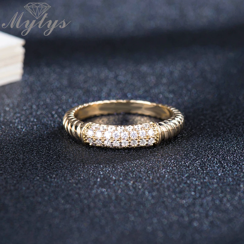 Mytys новый дизайн кольцо для кабеля проложить установка кристалл обручальное
