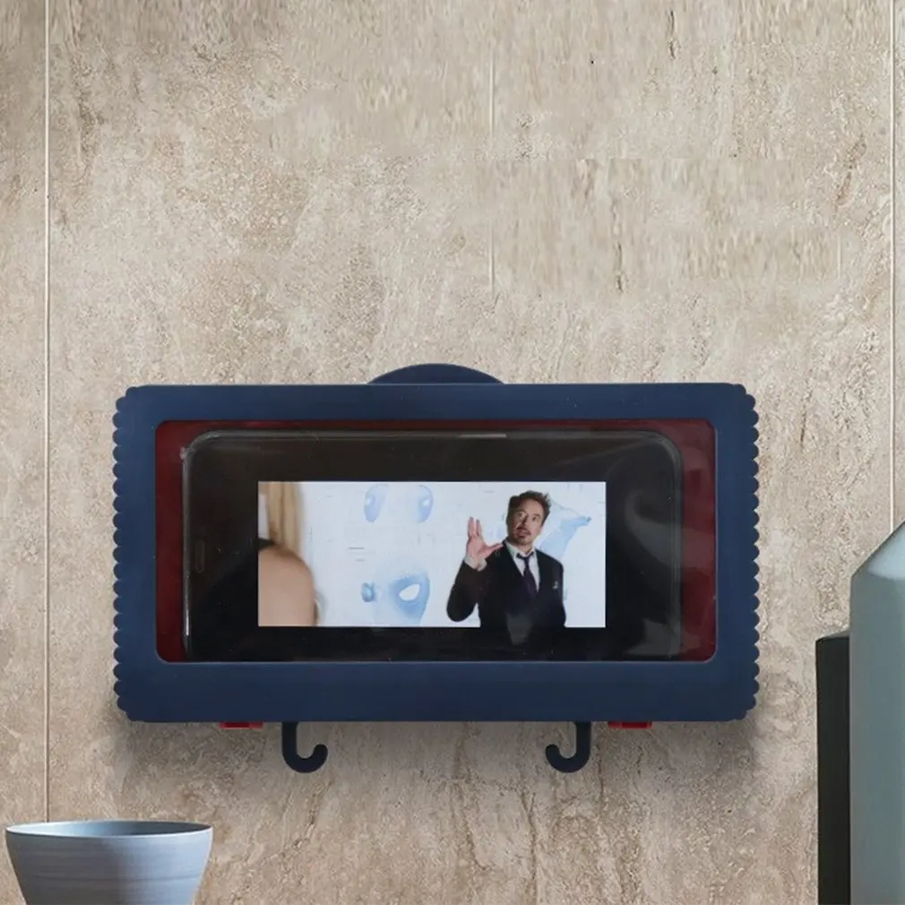 

Liner Tablet Or Phone Holder Waterproof Case Box Wall Mounted All Covered Mobile Phone Shelves Self-Adhesive Shower Accessories