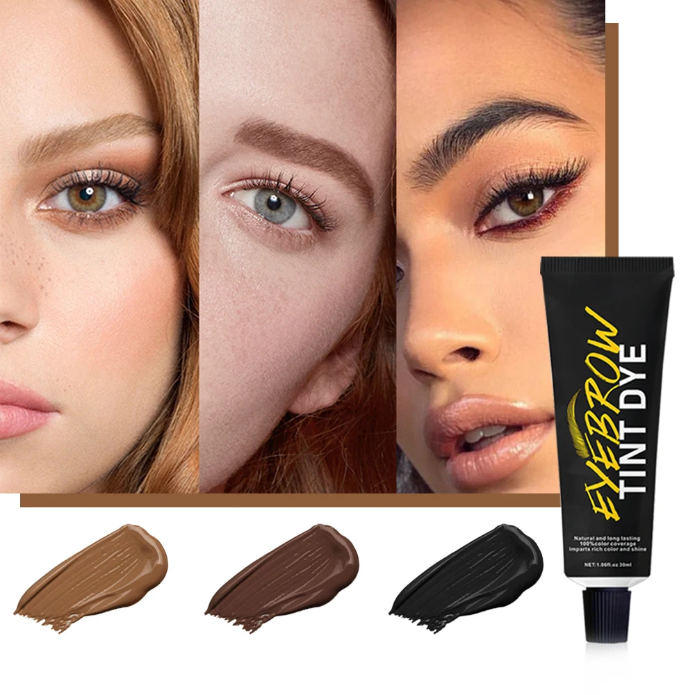

New Waterproof Eyebrow Dye Tint Gel Long Lasting Professional Eye Brow Mascara Cream Eyebrow Enhancer Gel With Brush Makeup Tool