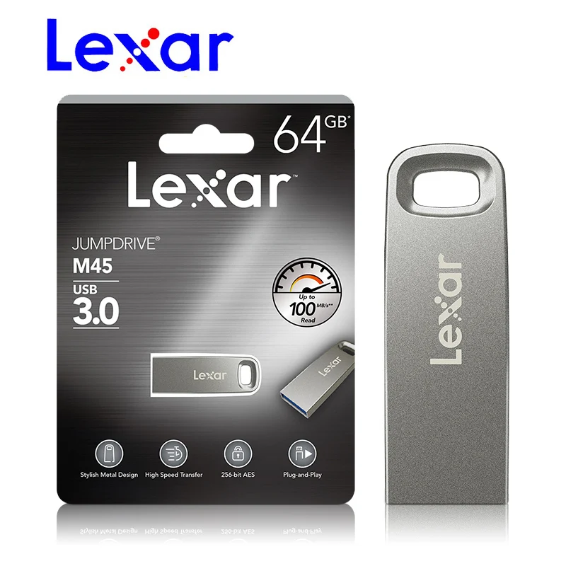 

Lexar JumpDrive M45 Pendrive 64GB USB Flash Drive 32GB 128GB Up to 100MB/s USB3.0 Pen Drive USB Memory Stick U disk for Laptop