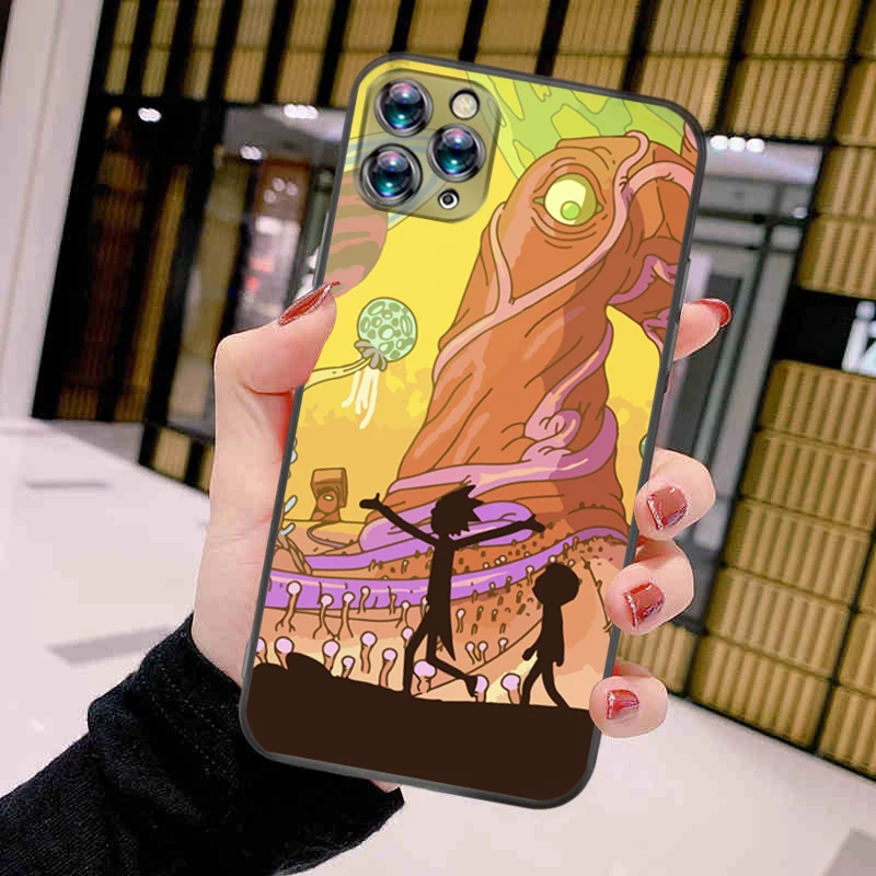 

Cartoon Anime Rick And Morti Phone Case For iPhone 11 Pro MAX Casings Soft Coque Mobilephone Aesthetic Cool Shockproof