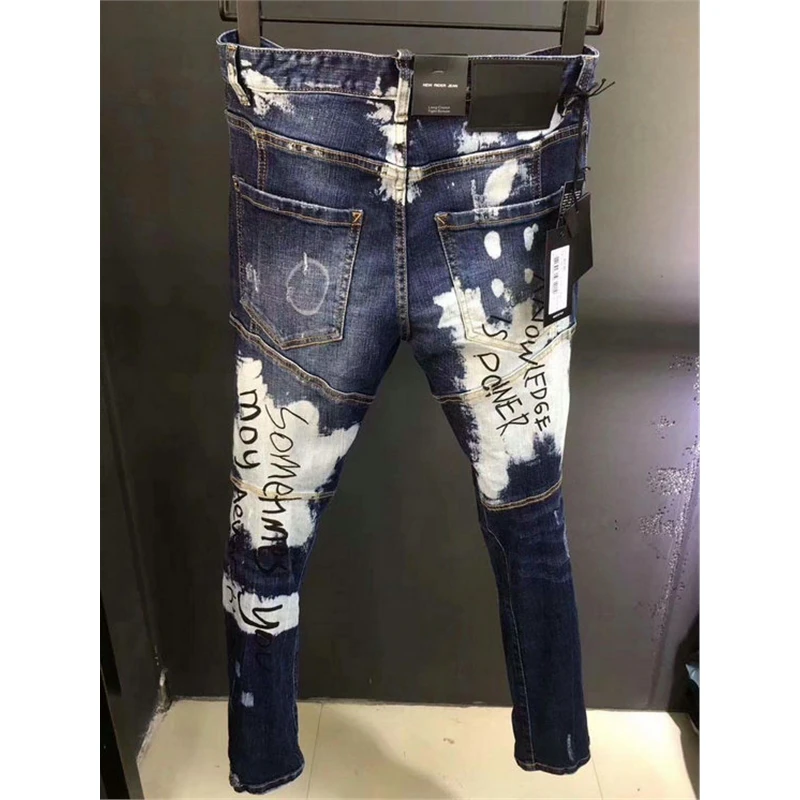 

Special cloth Jeans 2020ss Men Skinny Stretchy Light Ripped Denim Pants Moto Biker Jeans Hiphop Streetwear Casual Summer Mens