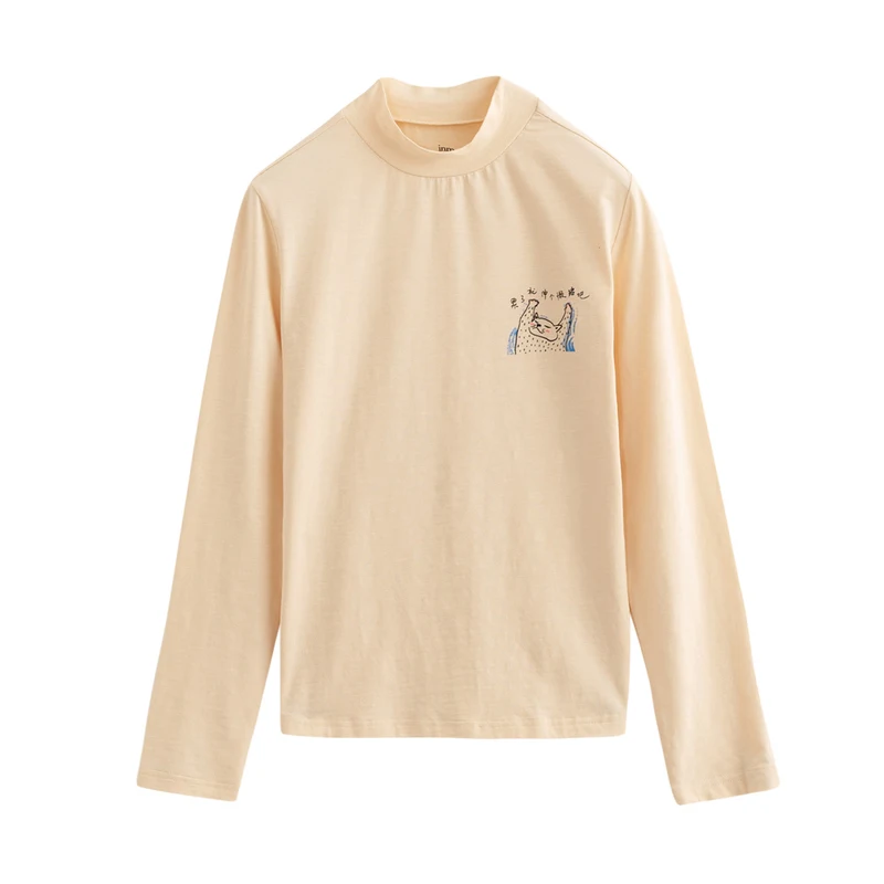 

INMAN Winter Print Half High Neck Long Sleeve Stretch Cotton Women's Coat