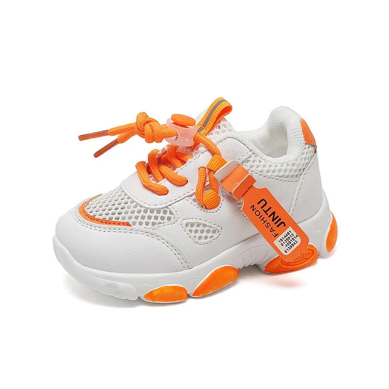 

2022 New Children's Sports Shoes Hollow Breathable Mesh Shoes Boys and Girls' Small White Shoes Baby Toddler Shoes