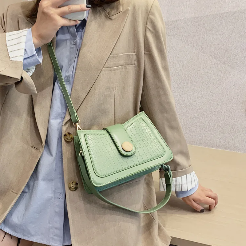 

High Quality Alligator Luxury Designer Women Shoulder Crossbody Bags 2021 New Armpit Handbags Ladies Messenger Bags Female Purse